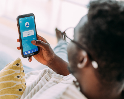 man looking at his phone